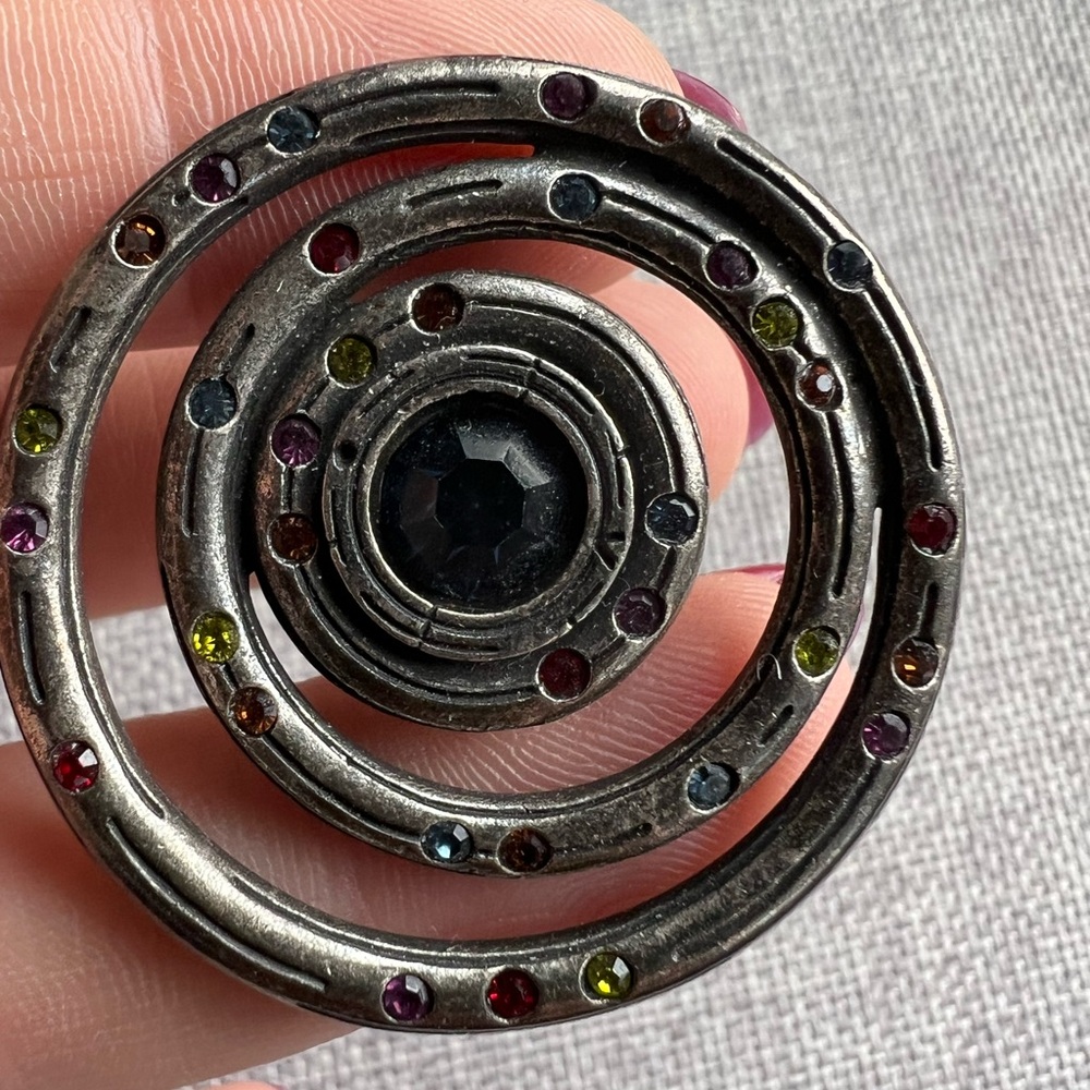 Elegant Patricia Locke Spiral Crystal Brooch